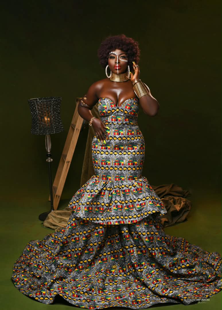 Ankara strapless mermaid gown